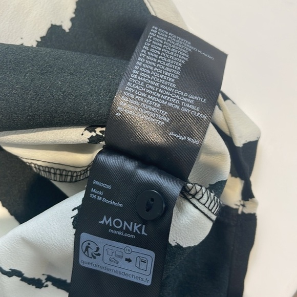 Monki mini shirt dress in black and cream print - Picture 10 of 12
